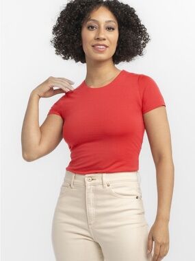 WoolX Gracie Merino Wool Bodysuit 1X Hibiscus NWT